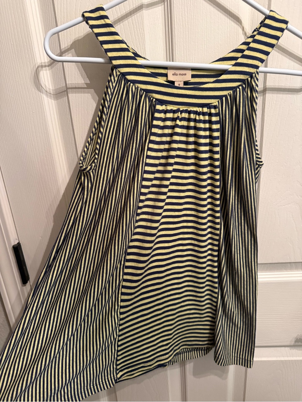 Ella Moss Navy and Yellow Striped Tank Top